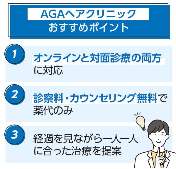 AGAヘアクリニックおすすめポイント3選