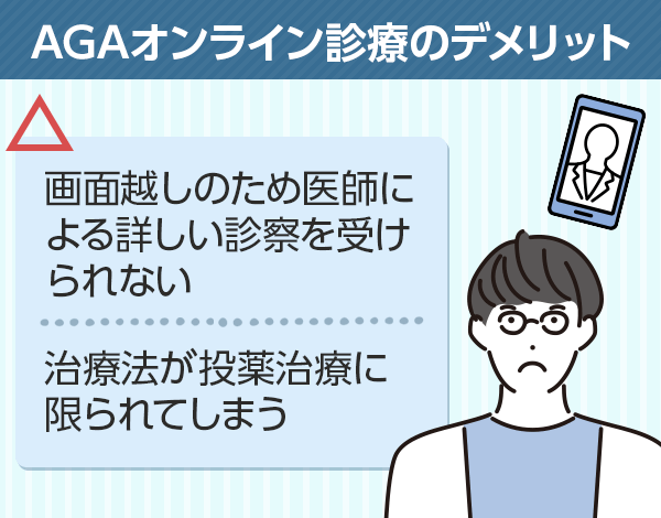 AGAオンライン診療のデメリットは治療方法が限られること